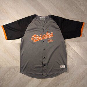 True Fan Baltimore Orioles Jersey Men's XL Gray & Black MLB Genuine Merchandise